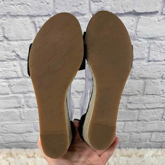Splendid Sandals Womens 8.5 Black Suede Aria Wedge Espadrille - Picture 6 of 7